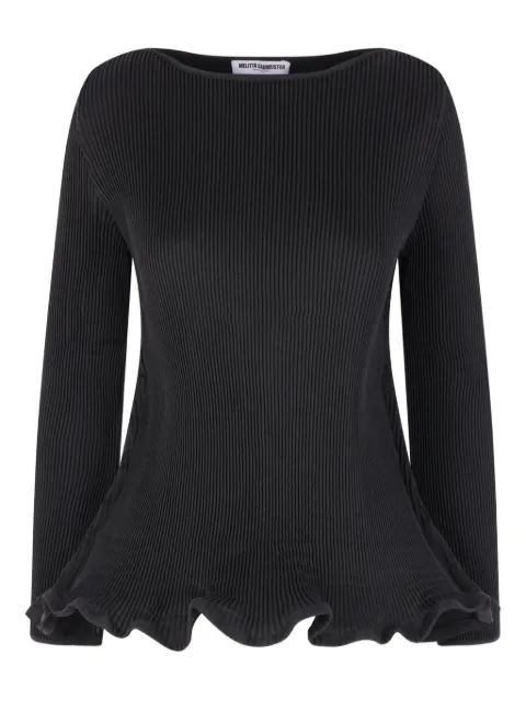 Melitta Baumeister pleated blouse Black MB15AW25BLACK