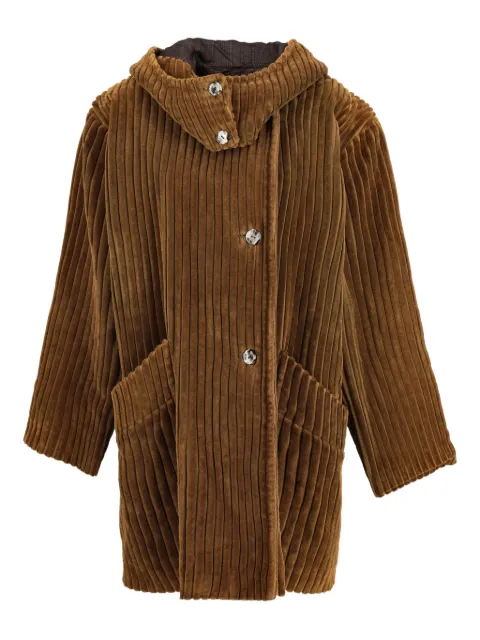 Vintage corduroy hooded-neck coat Brown WCV112510