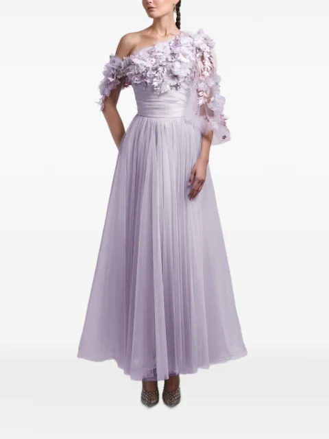 Gemy Maalouf one-shoulder floral maxi dress Purple GMPF237062LD