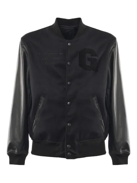 Giuliano Galiano Varsity leather-sleeve button jacket Black VARSITYNAPPANERO