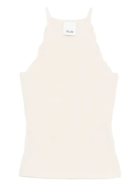 Allude scalloped ribbed tank top Neutrals 26217032