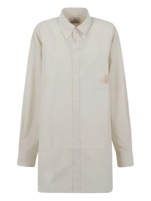 Vivienne Westwood logo-embroidered shirt Neutrals 35010021W017E