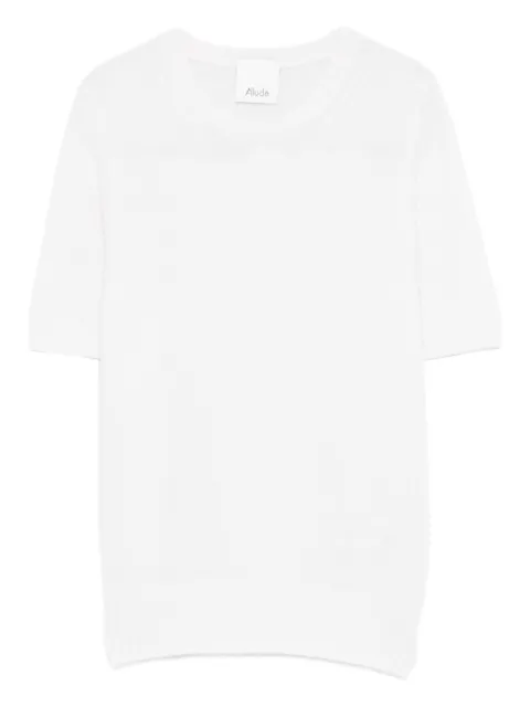 Allude short-sleeve knitted T-shirt White 26211235