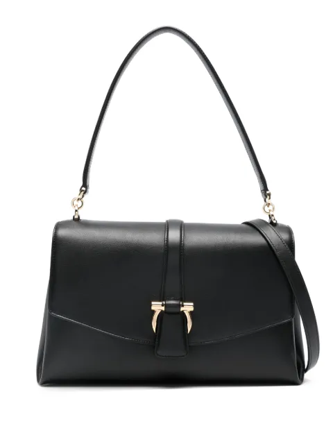 Ferragamo front flap shoulder bag S Black 791203