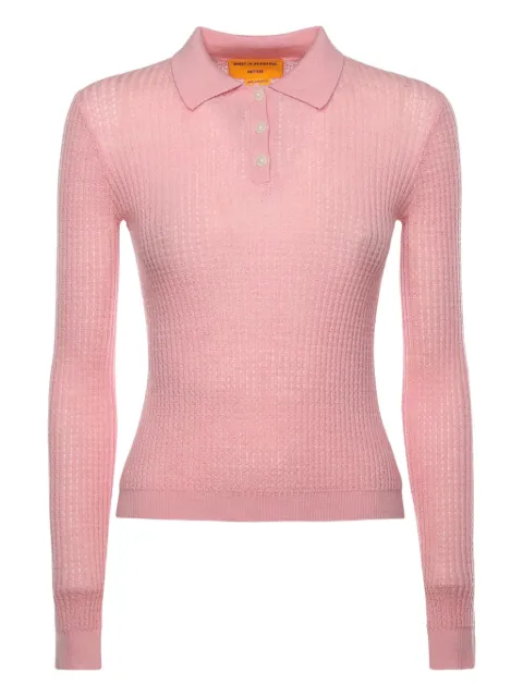Guest In Residence Shrunken polo top Pink W25611JL