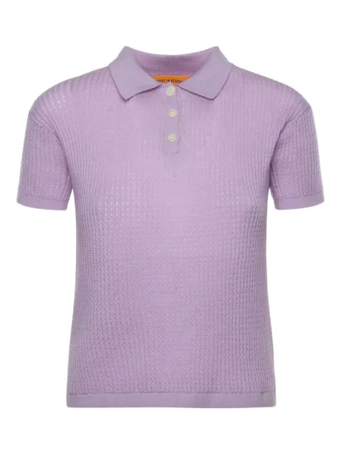 Guest In Residence Shrunken buttoned polo top Purple W10111WFDUS