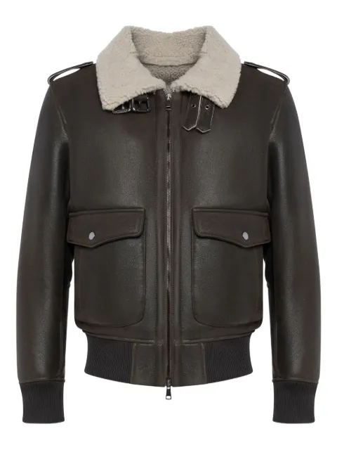 FRANZESE COLLECTION Tom Cruise fur collar leather jacket Brown DF910TMORO