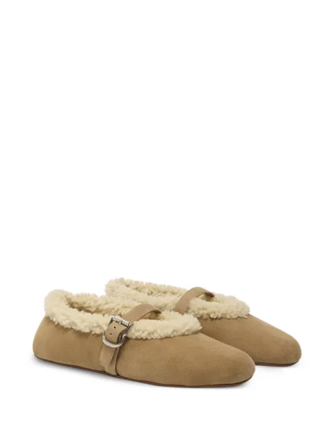 Alaïa ballet flats in merino shearling Brown AA3A029I048
