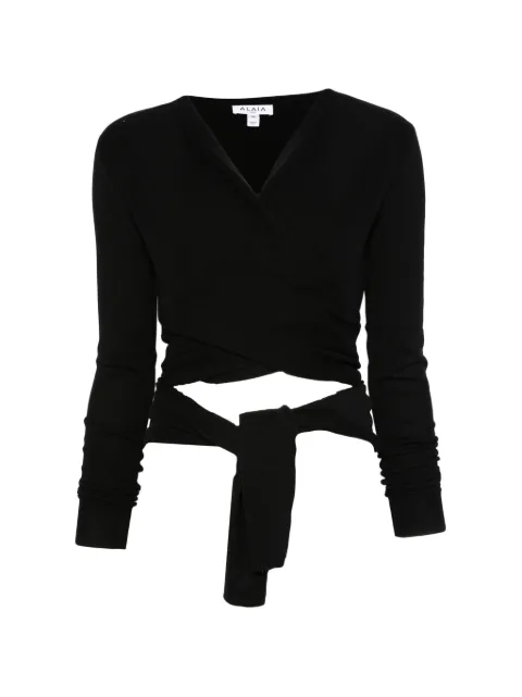 Alaïa wrap-style sweater Black AA9S0368K144C