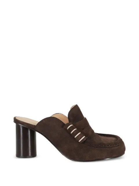JW Anderson 80mm penny-strap mules Brown PU0037LA0364
