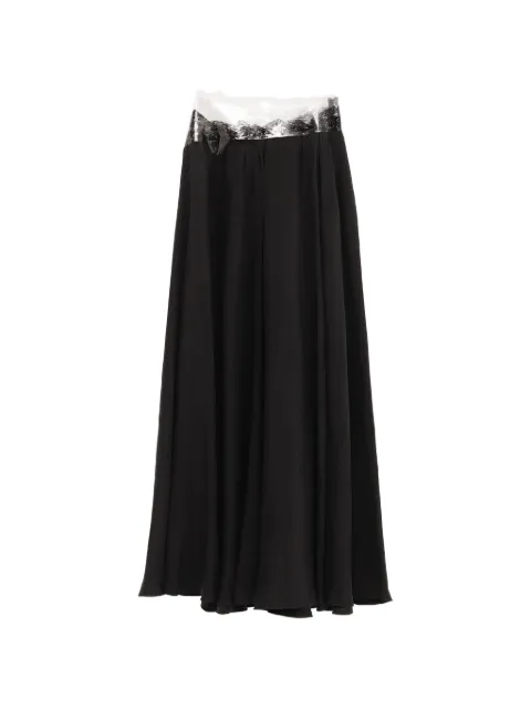 Maison Margiela lace-trim pleated maxi skirt Black S29MI0014M35901
