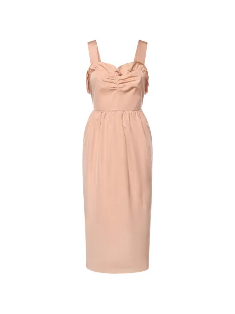 Chloé ruffled ruched midi dress Neutrals CH26SRO16106