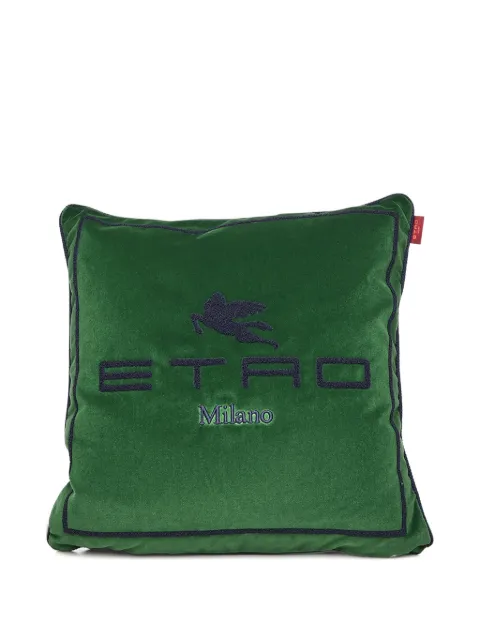 ETRO HOME logo-embroidered cushion (45cm x 45cm) Green UHNA0003AR383V0340