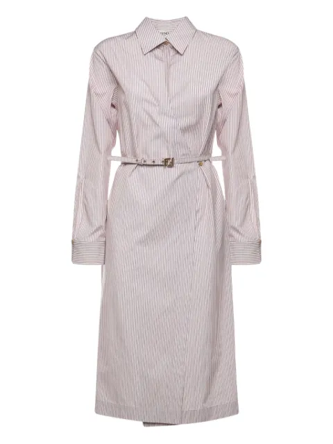 FENDI striped belted midi dress Neutrals FDD515AVJX