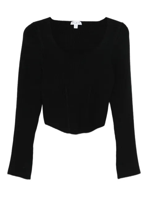 Alaïa square-neck sweater Black AA9H1399K141C