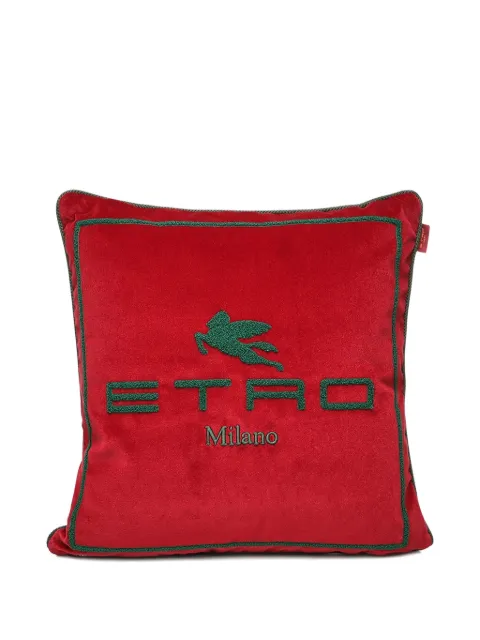 ETRO HOME logo-embroidered cushion (45cm x 45cm) Red UHNA0003AR383R0369