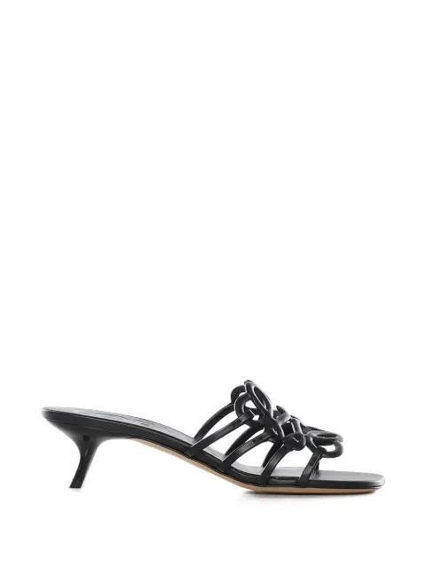 LOEWE Anagram knotted heeled sandals Black LPEA465X07