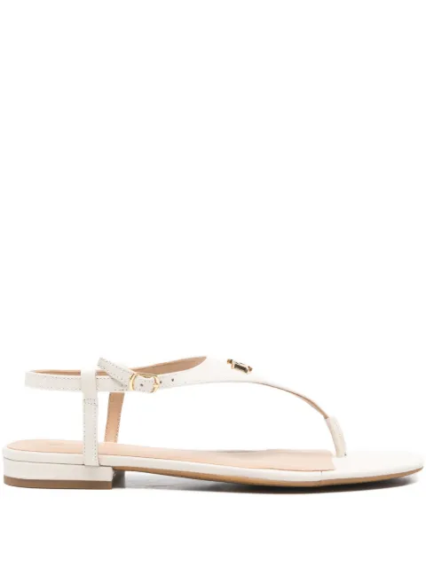 Lauren Ralph Lauren Everley logo-plaque buckled sandals White 802982881004