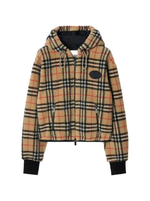 Burberry hooded check-pattern jacket Neutrals 8118929