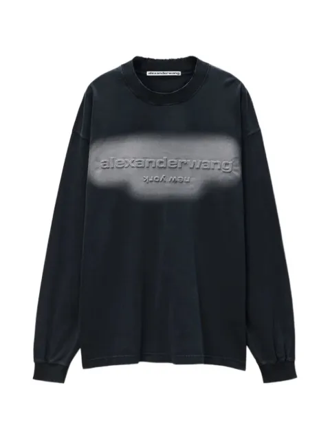 Alexander Wang long-sleeve logo T-shirt in jersey oversized Grey UCC1261879