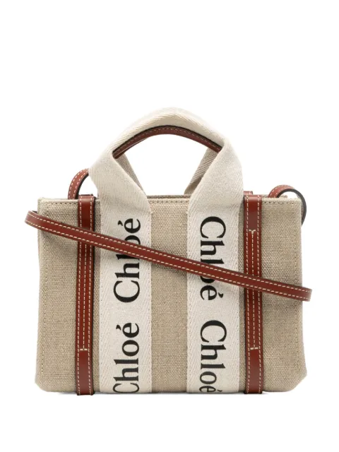 Chloé Pre-Owned 2010-2025 Mini Canvas Woody satchel Brown 13IYRIWYAZSAMXQB
