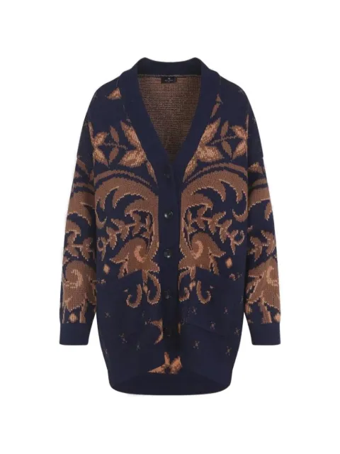 ETRO cabled sleeves knitted cardigan Blue MRKF0059AL292