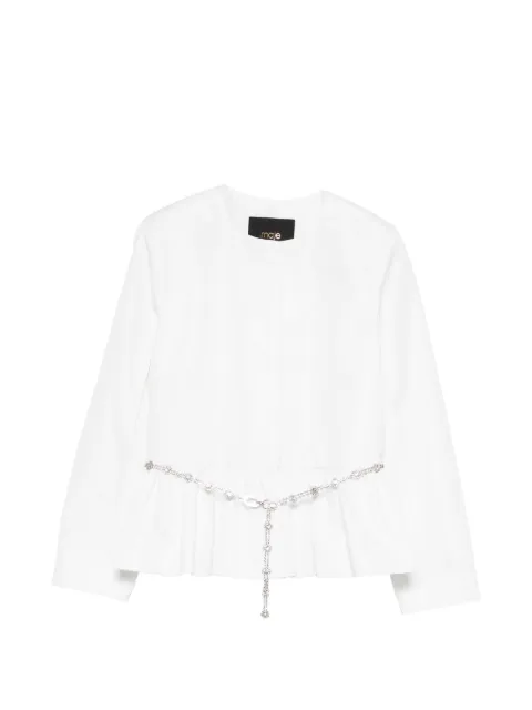 Maje cropped jacket with jewelled belt White MFPVE00775