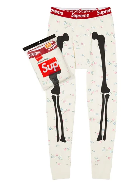 Supreme x Hanes® bones-print thermal pants Neutrals SU26364
