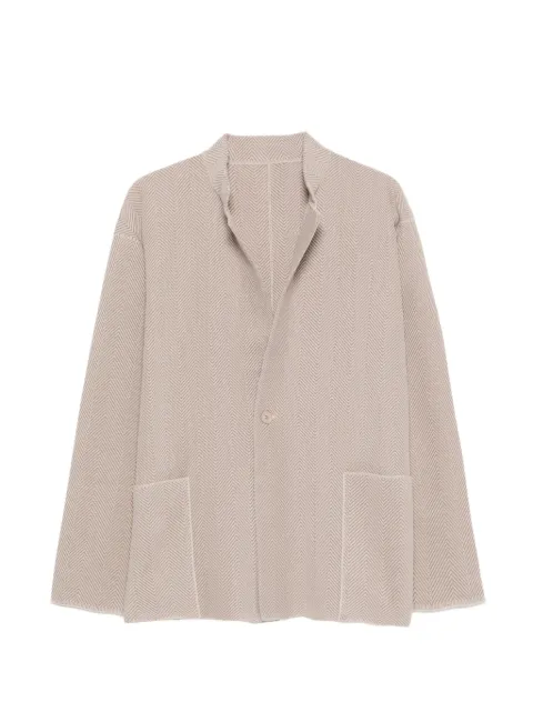 Homme Plissé Issey Miyake knit herringbone cardigan Neutrals HP66KD290