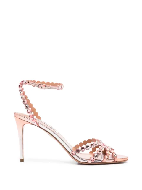 Aquazzura Tequila scalloped embellished sandals Pink TQLMIDS0DNLFLM