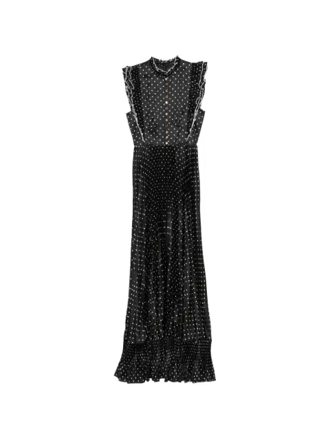 Self-Portrait sleeveless polka dot maxi dress Black SS26099XB