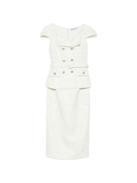 Self-Portrait embellished double-breasted dress Green SS26030MG