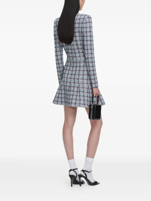 Self-Portrait checked mini dress Blue SS26187SBL