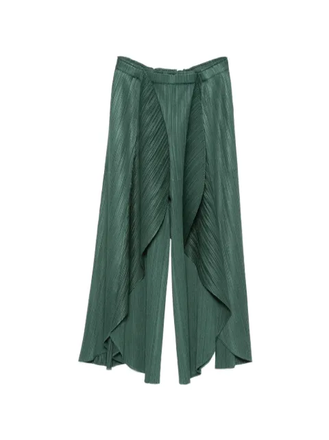 Pleats Please Issey Miyake pleated draped trousers Green PP66JF453