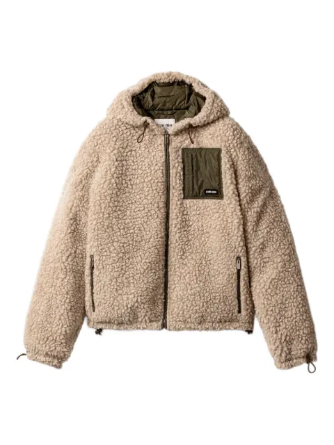 Miu Miu drawstring hooded jacket Neutrals ML1376SOOO18S9