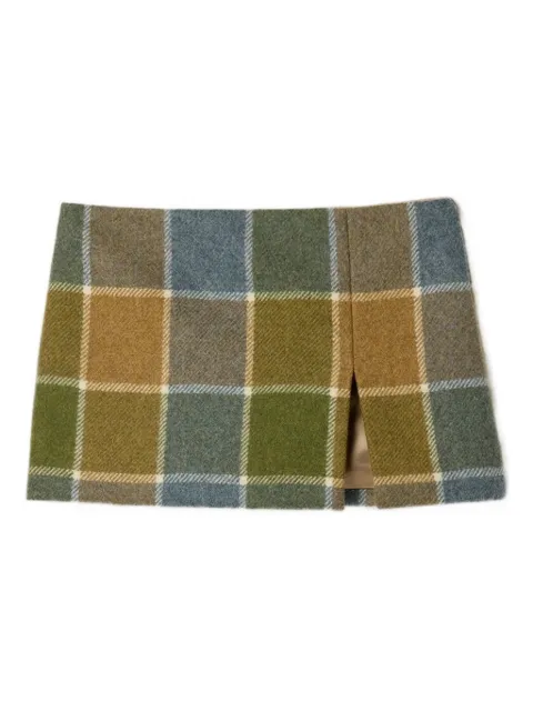 Miu Miu checked miniskirt Green MG2604SOOO1806