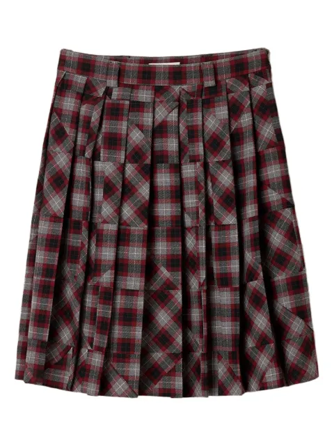 Miu Miu tartan patchwork midi skirt Red MG2597SOOO1804