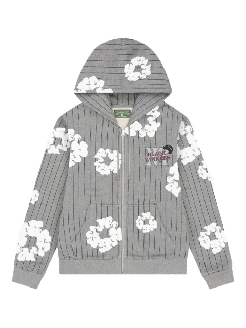 Denim Tears pinstripe wreath zip hoodie Grey DT241