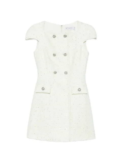 Self-Portrait bouclé mini dress Green SS26030MG
