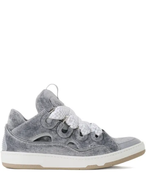Lanvin Curb chevron-lace sneakers Grey FUSKDK12JERSP26