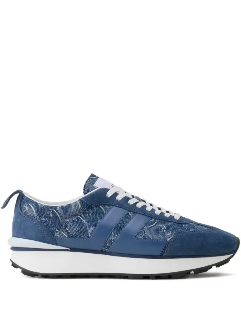 Lanvin patterned panelled sneakers Blue FUSKBUMPDEJAP26