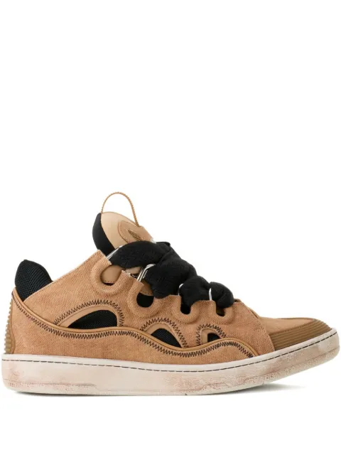 Lanvin Curb cut-out lace-up sneakers Neutrals FUSKDK12CANV