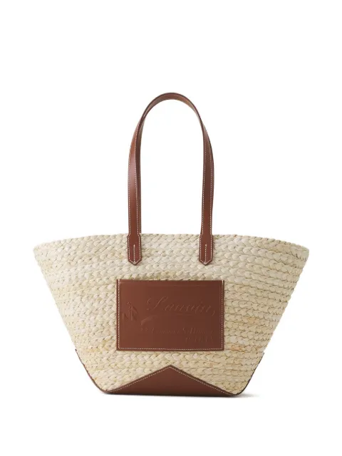Lanvin logo-lettering tote bag Neutrals LWBGLPAMMACAP26B063