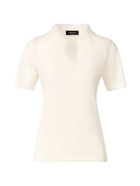 Fabiana Filippi V-neck lace-detail top Neutrals MAD276F465M2210000