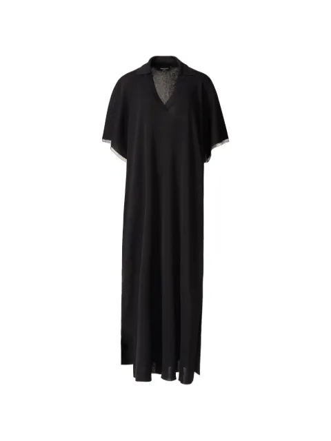 Fabiana Filippi collared V-neck dress Black ABD276F604M1090000