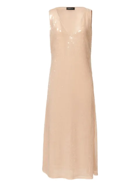 Fabiana Filippi sequin V-neck dress Neutrals ABD266F192L7930000