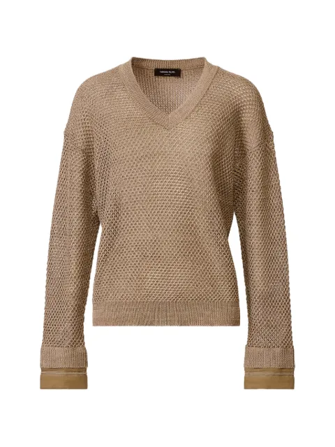 Fabiana Filippi V-neck long-sleeve sweater Brown MAD276F481M1560000