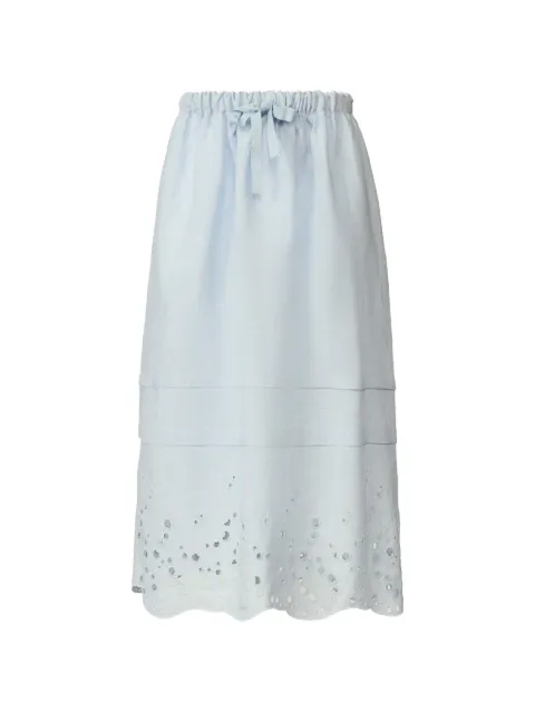 Fabiana Filippi eyelet drawstring midi skirt Blue GND276F848M1780000