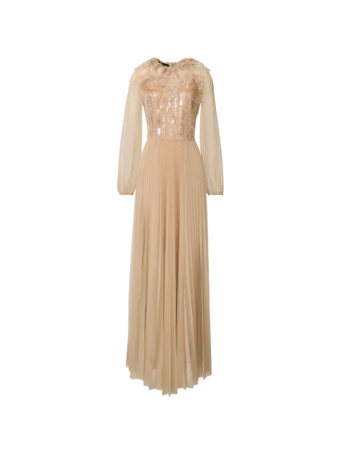 Fabiana Filippi sequin-embellished pleated maxi dress Neutrals ABD276F645M1970000