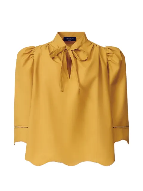 Fabiana Filippi tie-neckline puffed sleeve top Yellow TPD276F740M1270000